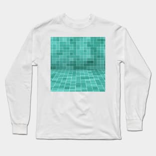 Abstract Square Turquoise Long Sleeve T-Shirt